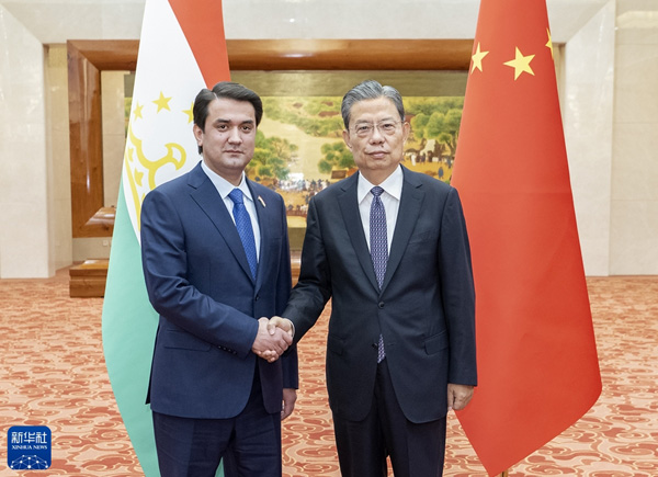 趙樂(lè)際同塔吉克斯坦議會(huì)上院議長(zhǎng)魯斯塔姆&middot;埃莫馬利舉行會(huì)談