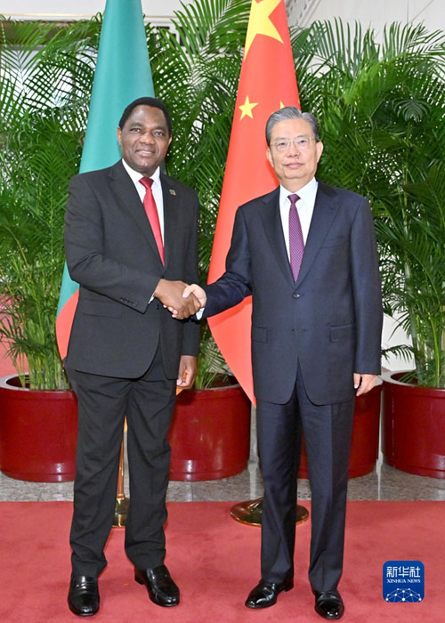  趙樂際分別會見贊比亞總統(tǒng)、柬埔寨首相